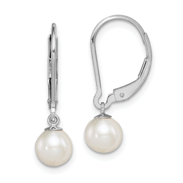 Silver Fresh Water Pearl Leverback Earrings