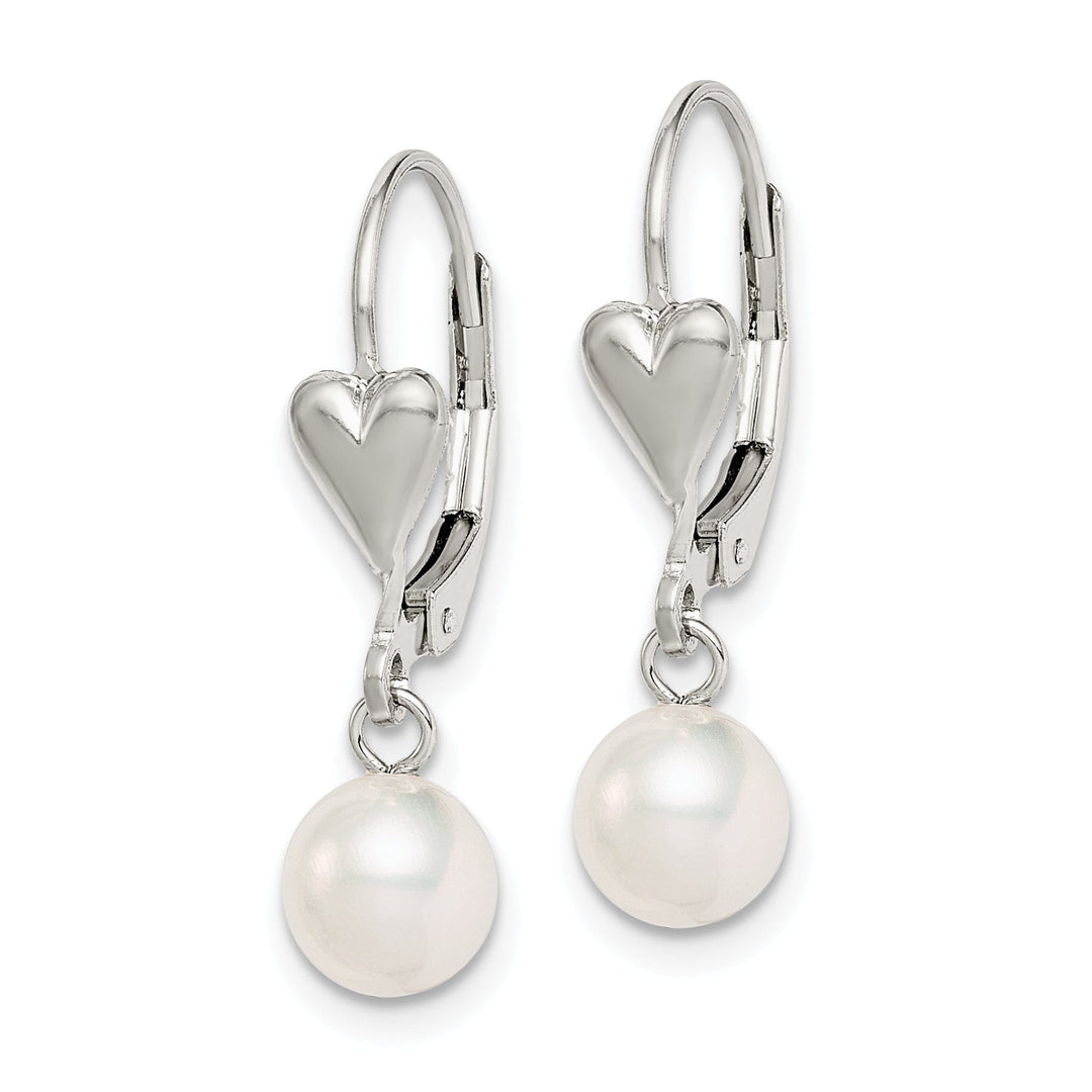Silver Fresh Water Pearl Leverback Earrings