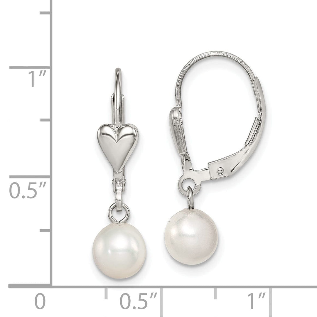 Silver Fresh Water Pearl Leverback Earrings