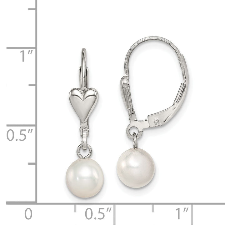 Silver Fresh Water Pearl Leverback Earrings