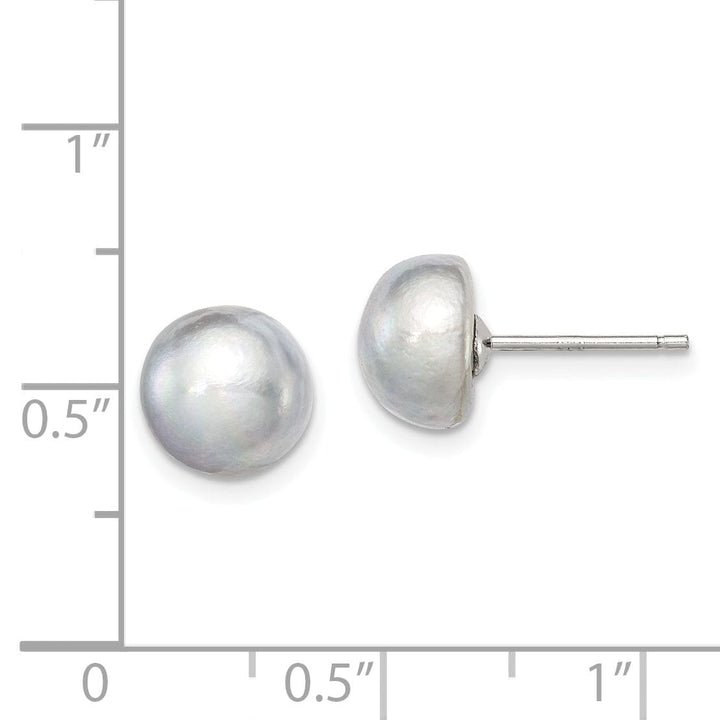 Silver Grey Fresh Water Cultured Pearl Earrings