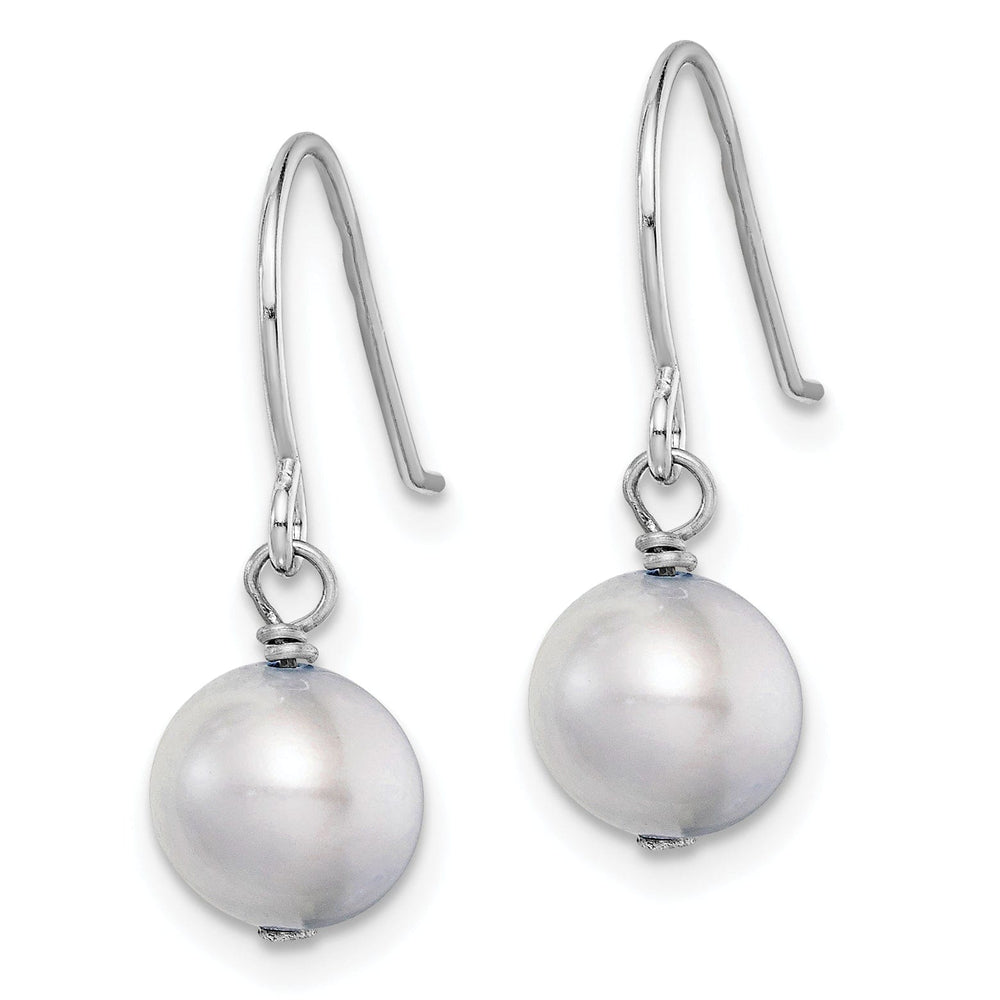 Silver Grey Fresh Water Pearl Dangle Earrings