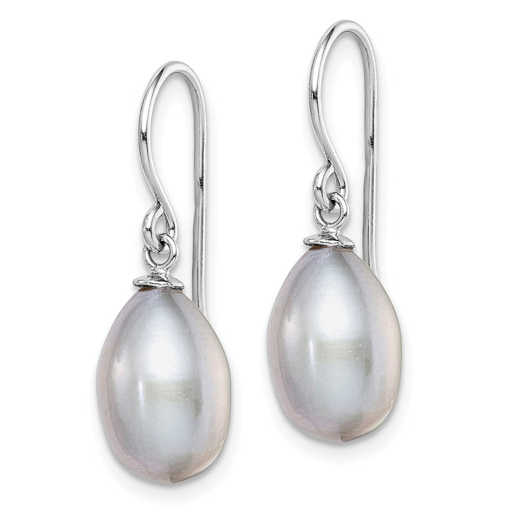 Silver Grey Fresh Water Pearl Dangle Earrings