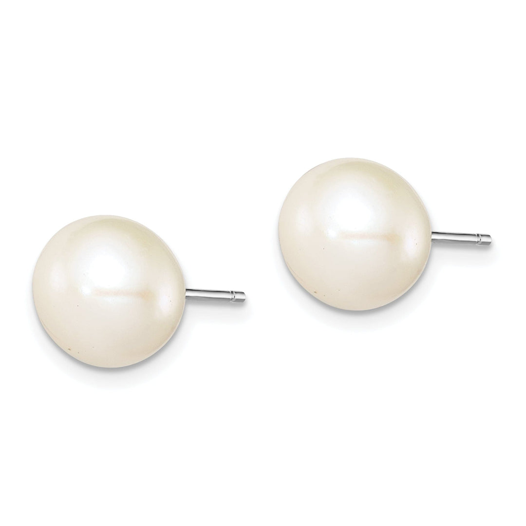 Silver White Fresh Water Cultured Pearl Earring