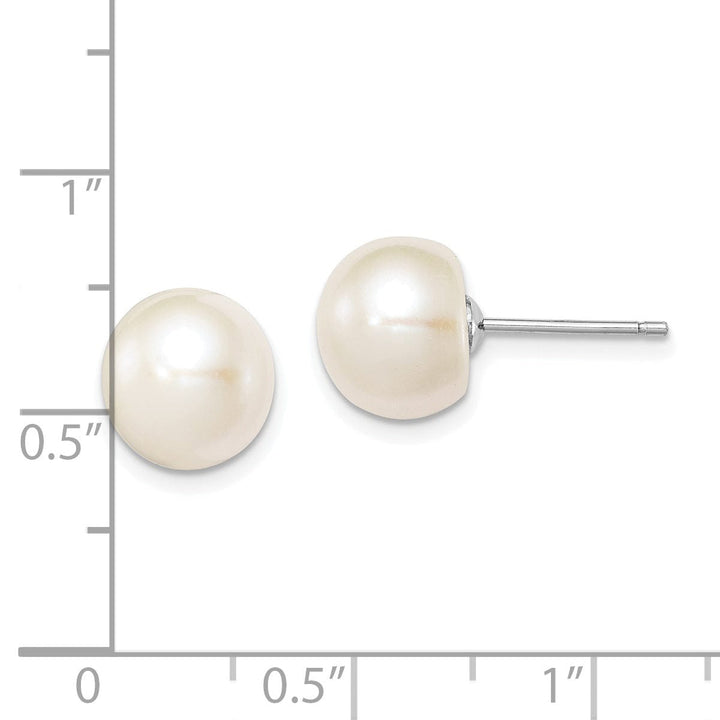 Silver White Fresh Water Cultured Pearl Earring