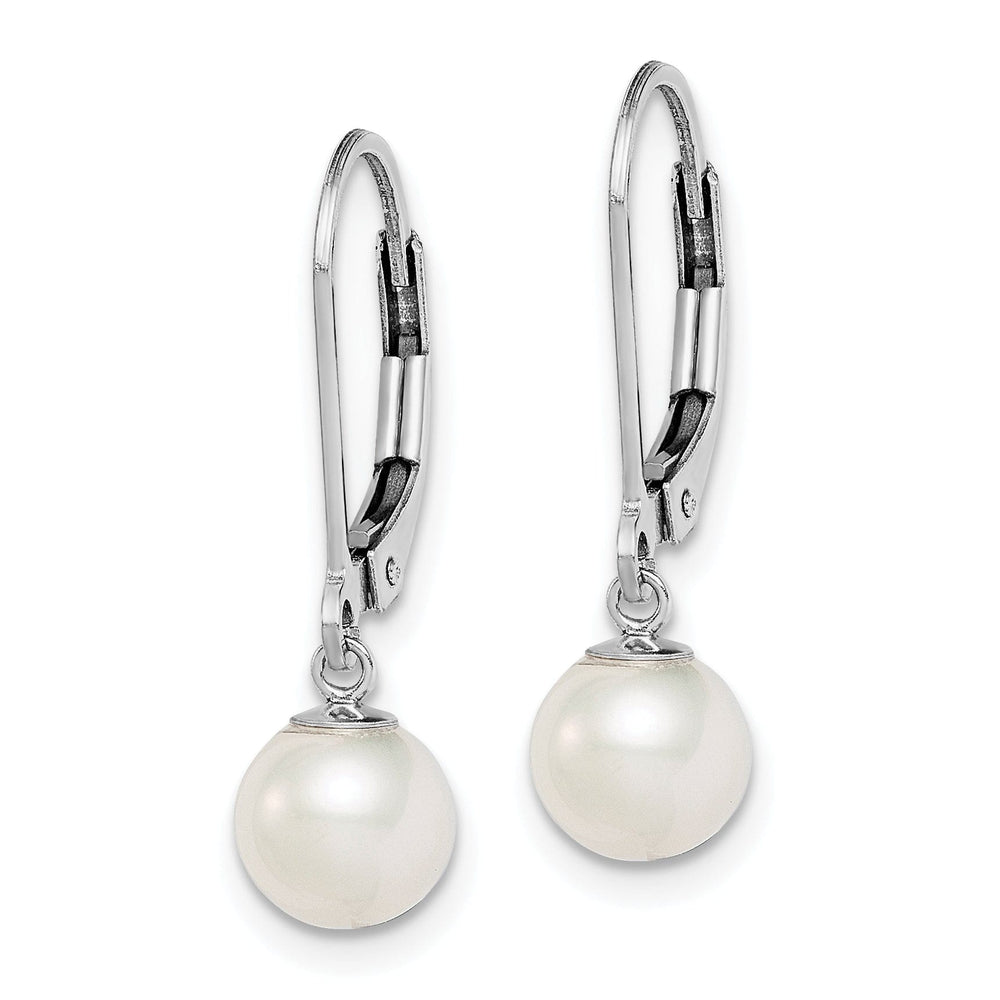 Silver Fresh Water Pearl Leverback Earrings