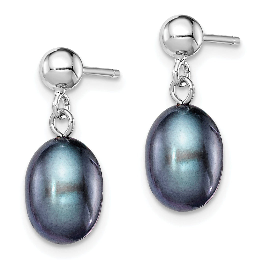 Sterling Silver Black Pearl Post Earrings