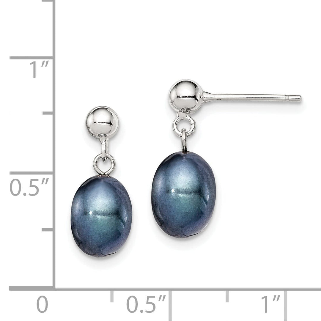 Sterling Silver Black Pearl Post Earrings