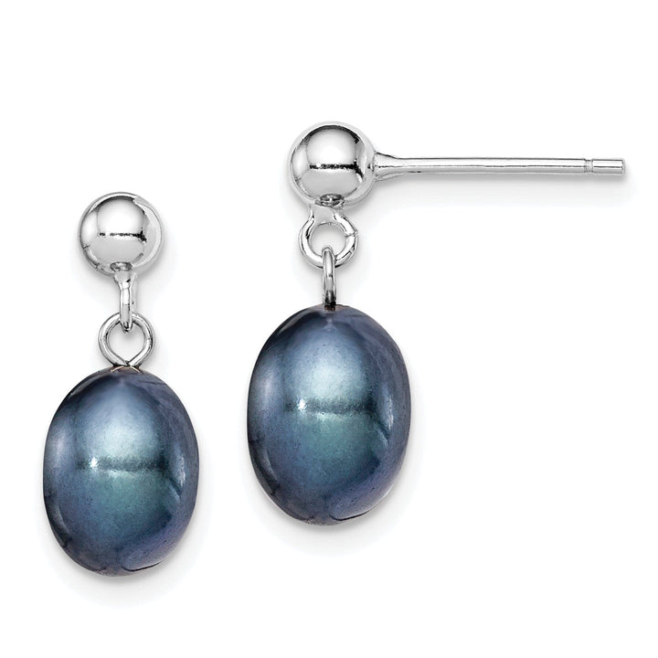 Sterling Silver Black Pearl Post Earrings