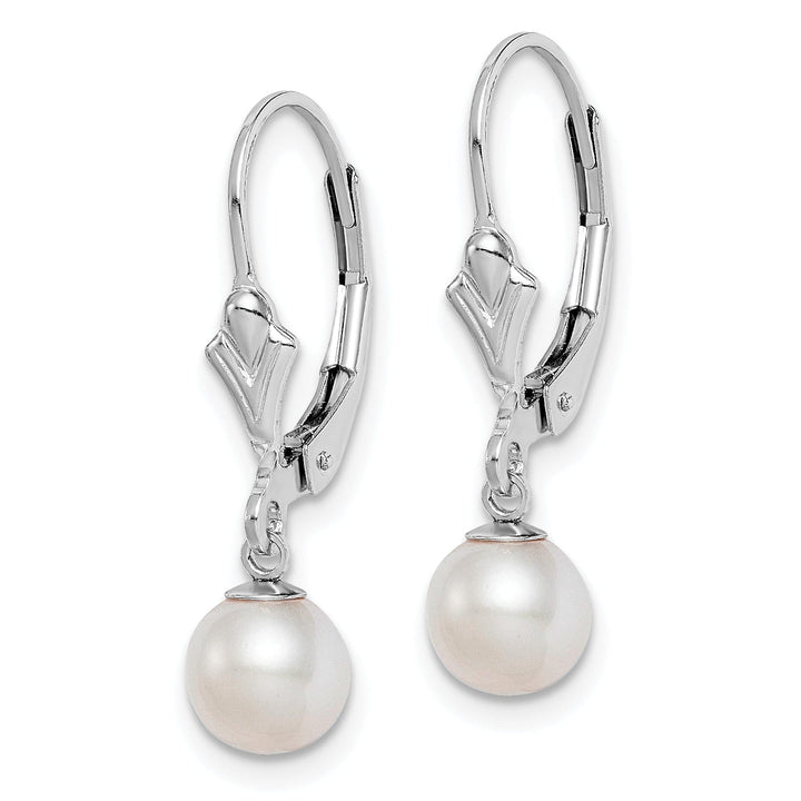 Silver Fresh Water Pearl Leverback Earrings