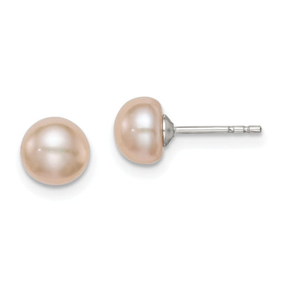 Silver Pink Fresh Water Button Pearl Earrings at $ 11.91 only from Jewelryshopping.com