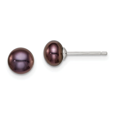 Silver Fresh Water Button Pearl Black Earrings at $ 11.91 only from Jewelryshopping.com