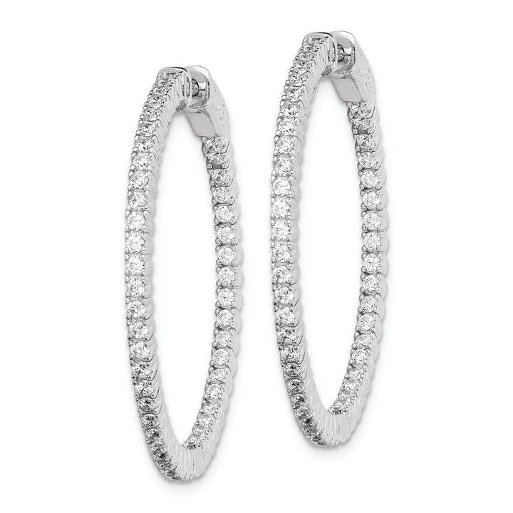 Sterling Silver CZ Hoop Earrings