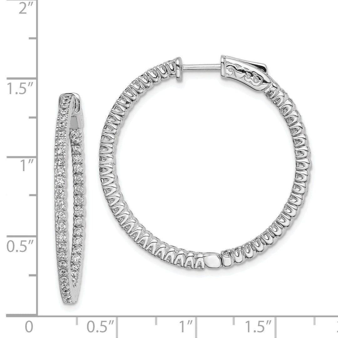 Sterling Silver CZ Hoop Earrings