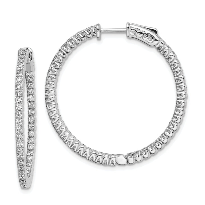 Sterling Silver CZ Hoop Earrings