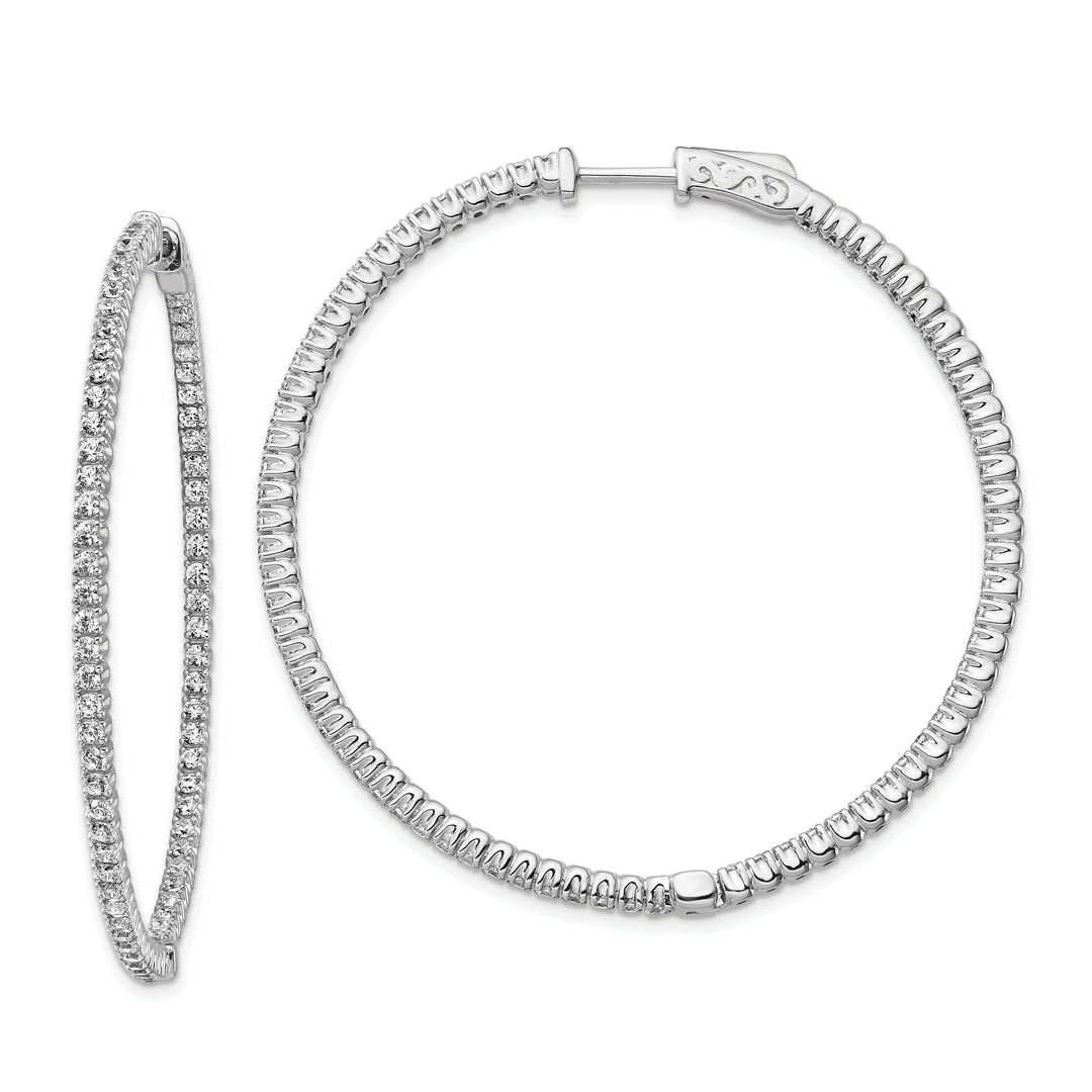 Sterling Silver CZ Hoop Earrings