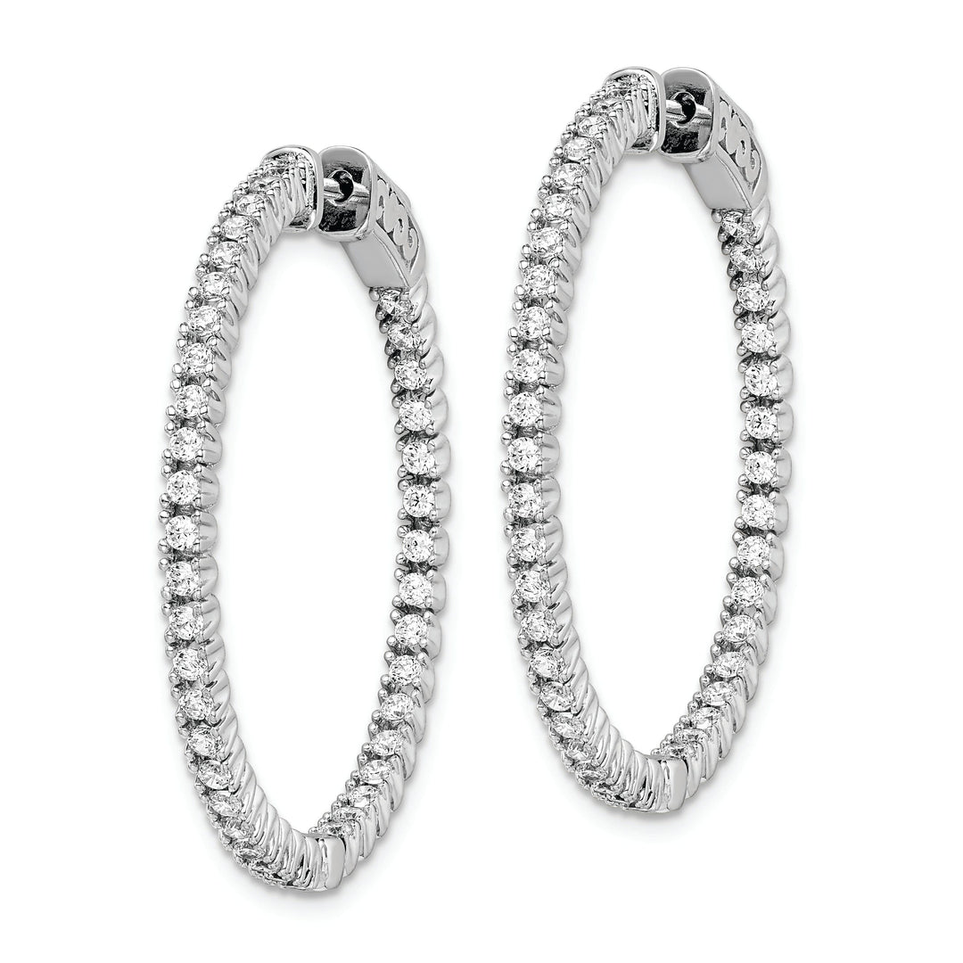 Sterling Silver CZ Hoop Earrings