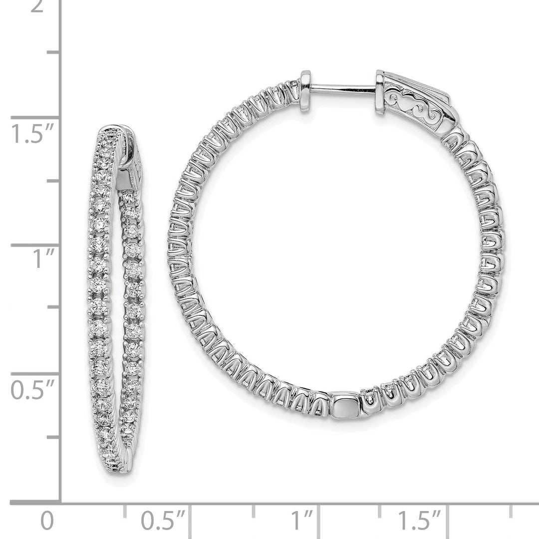 Sterling Silver CZ Hoop Earrings