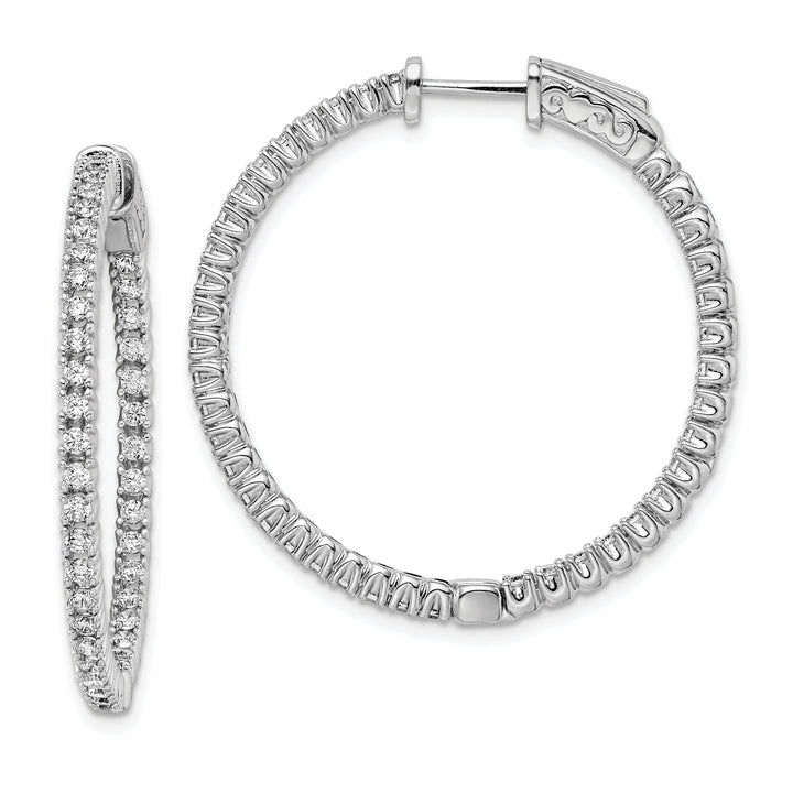 Sterling Silver CZ Hoop Earrings