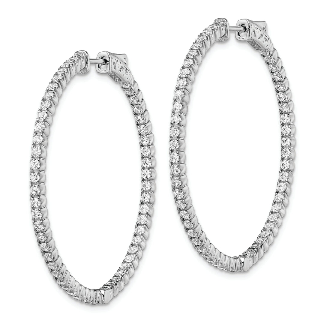 Sterling Silver CZ Hoop Earrings