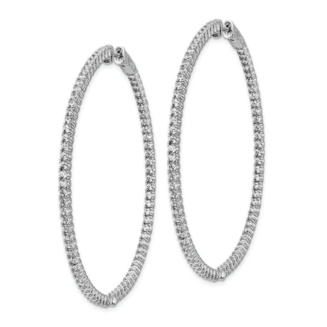 Sterling Silver CZ Hoop Earrings