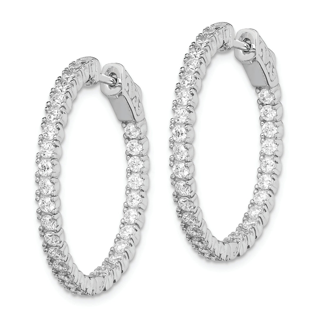 Sterling Silver CZ Hoop Earrings