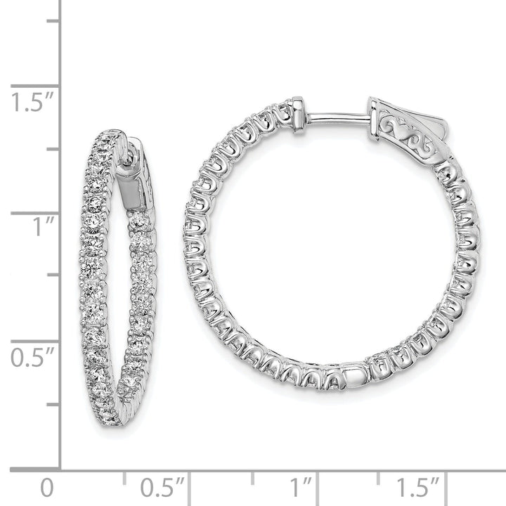 Sterling Silver CZ Hoop Earrings