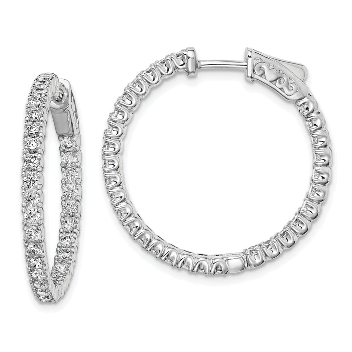 Sterling Silver CZ Hoop Earrings