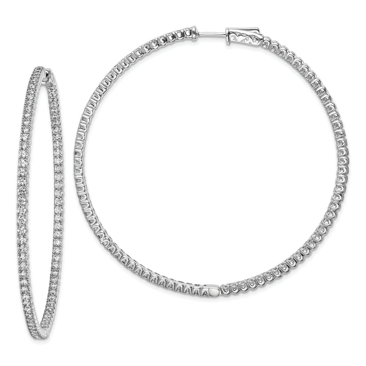 Sterling Silver CZ Hoop Earrings