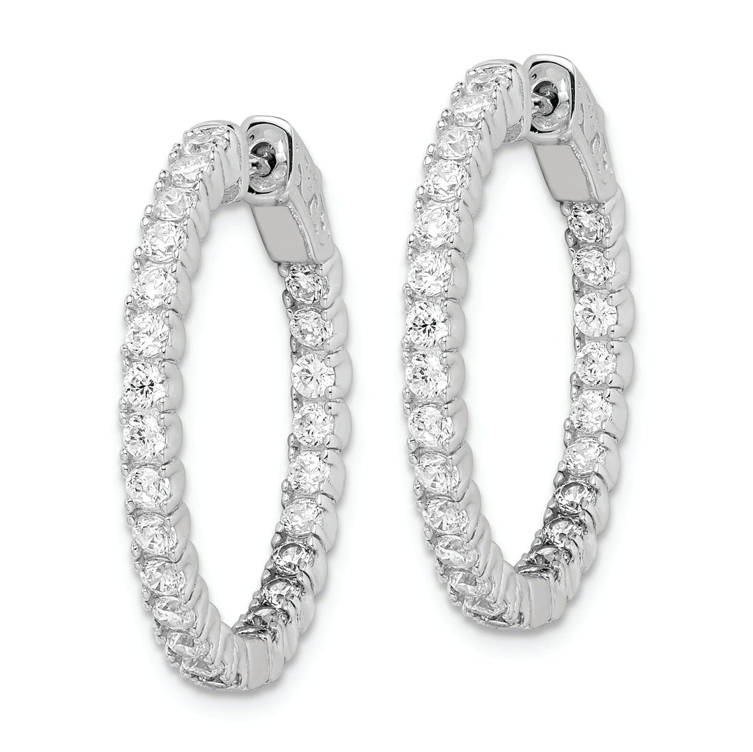 Sterling Silver CZ Hoop Earrings