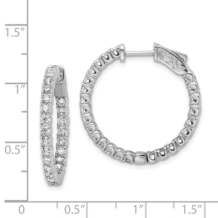 Sterling Silver CZ Hoop Earrings