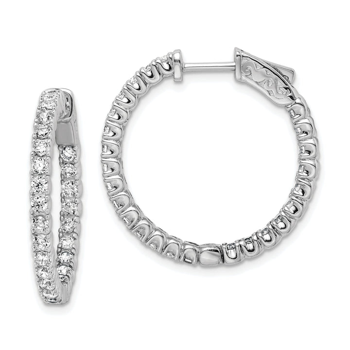 Sterling Silver CZ Hoop Earrings