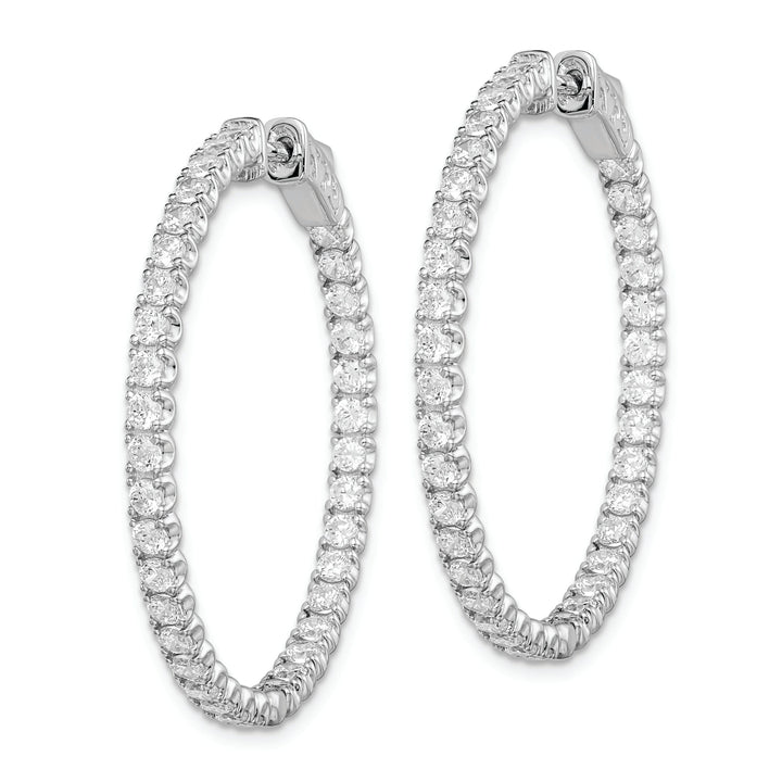 Sterling Silver CZ Hoop Earrings