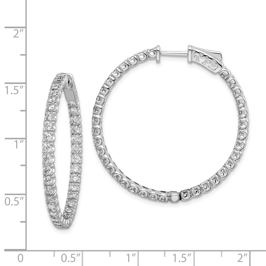 Sterling Silver CZ Hoop Earrings