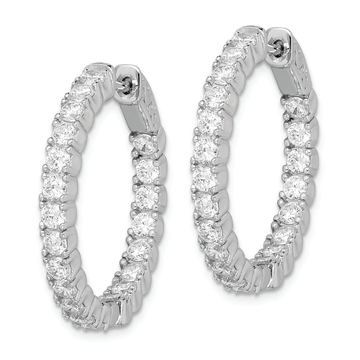 Sterling Silver CZ Hoop Earrings