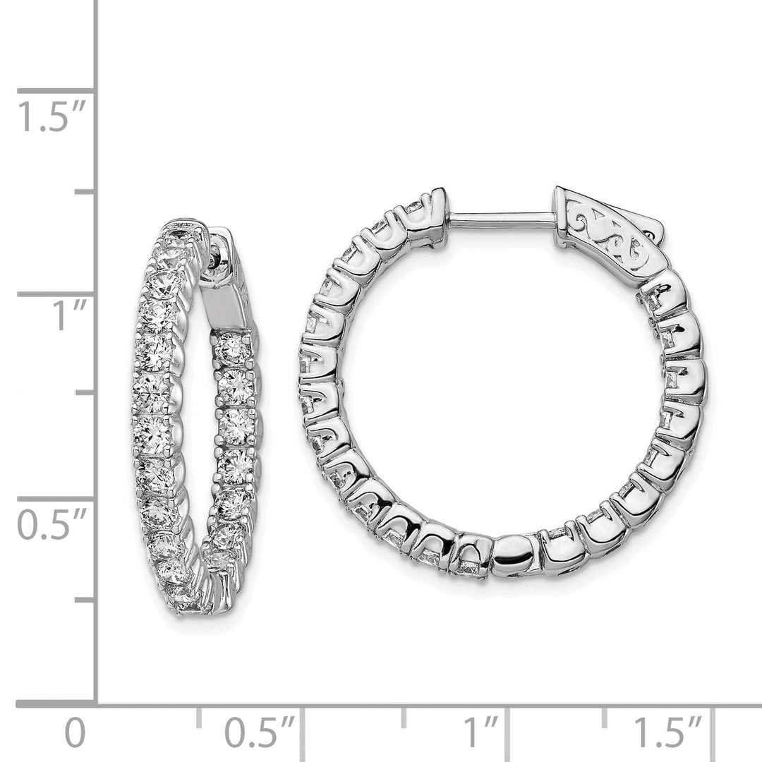 Sterling Silver CZ Hoop Earrings