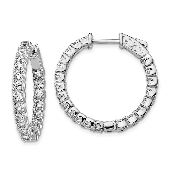 Sterling Silver CZ Hoop Earrings