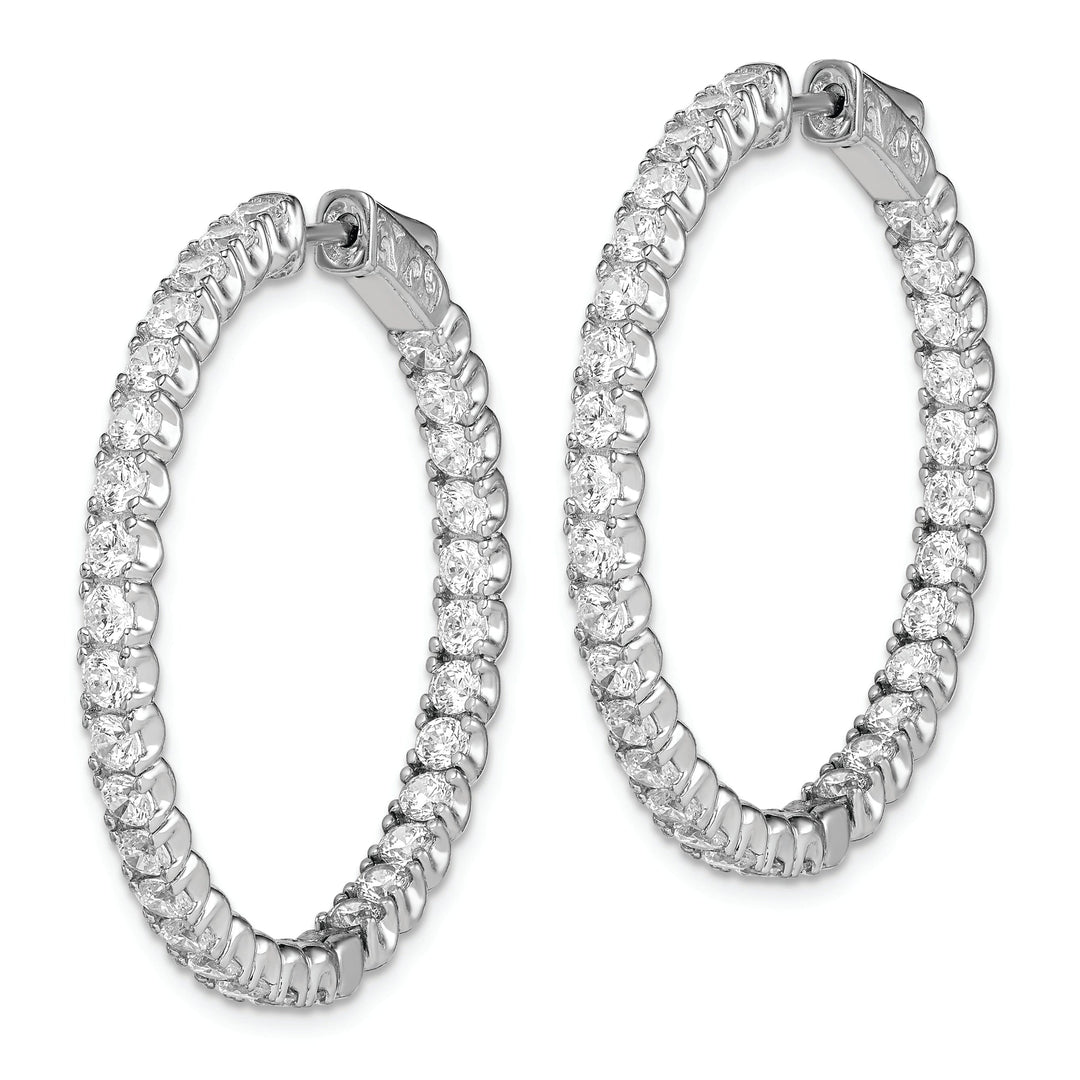 Sterling Silver CZ Hoop Earrings