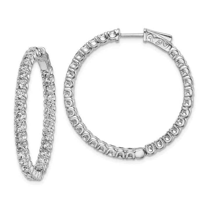 Sterling Silver CZ Hoop Earrings