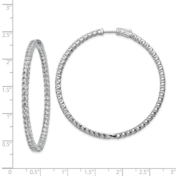 Sterling Silver CZ Hoop Earrings