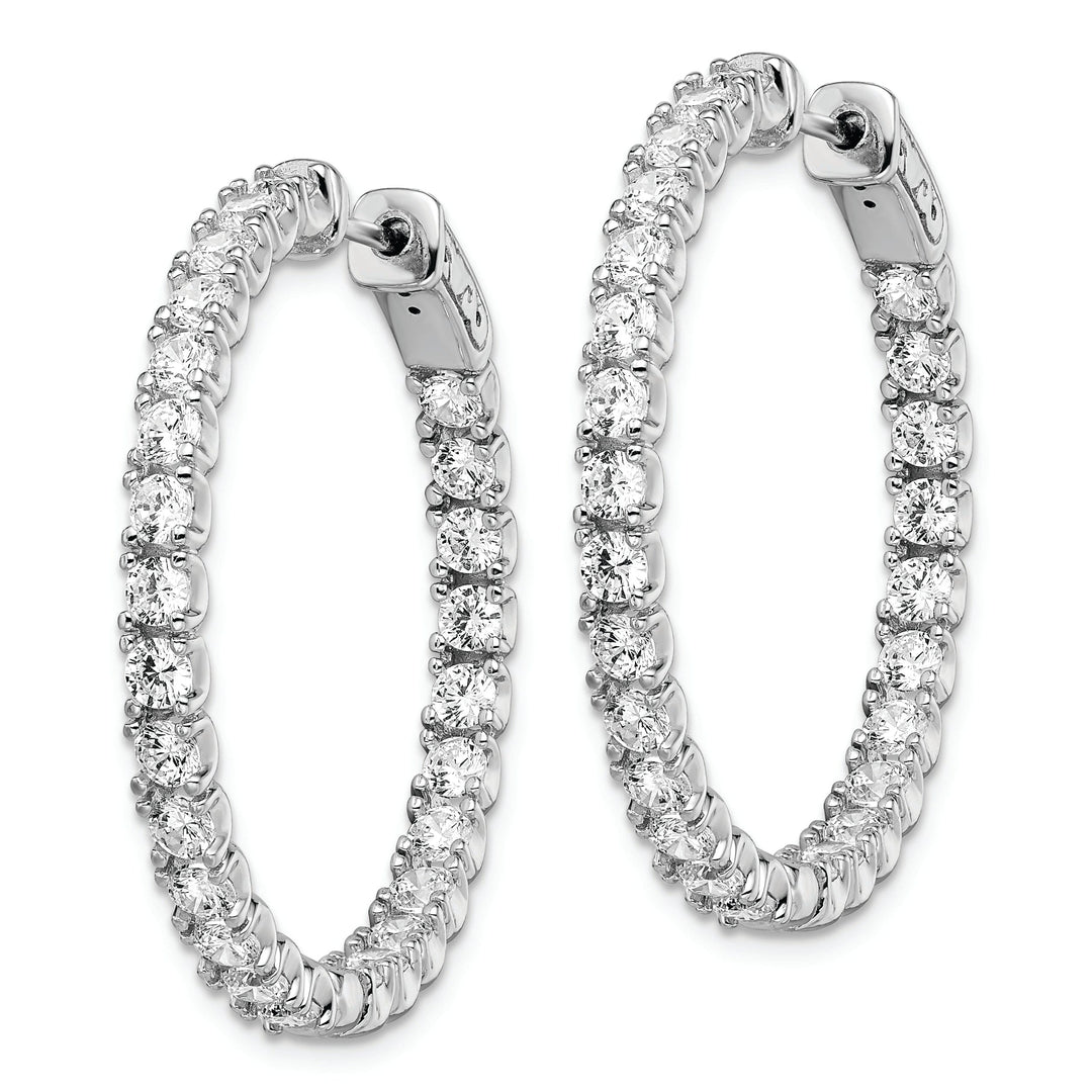 Sterling Silver CZ Hoop Earrings