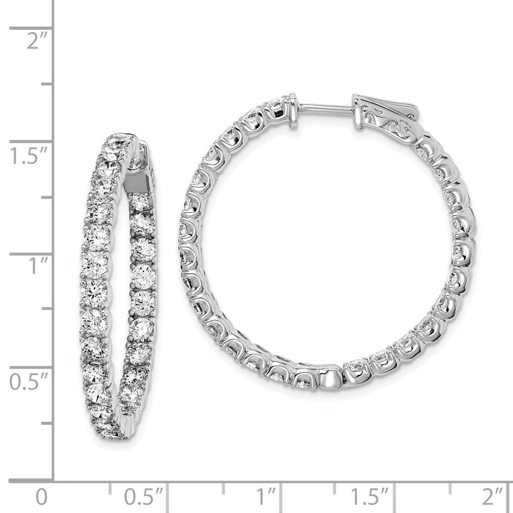 Sterling Silver CZ Hoop Earrings