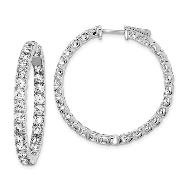 Sterling Silver CZ Hoop Earrings