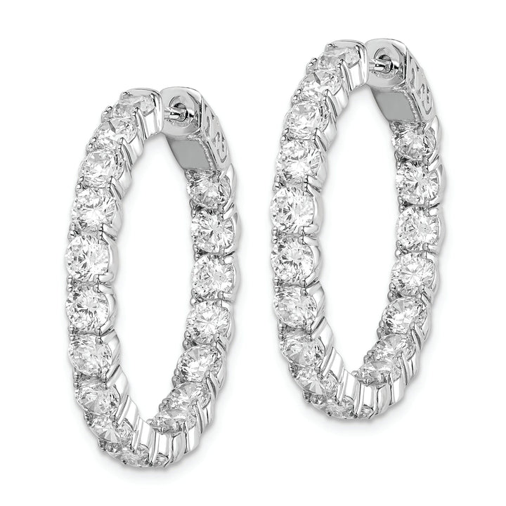 Sterling Silver CZ Hoop Earrings