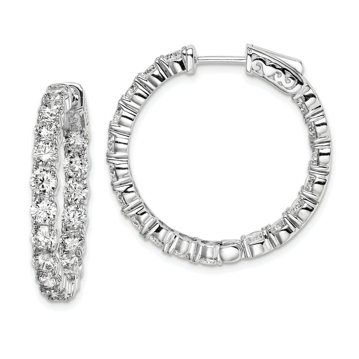 Sterling Silver CZ Hoop Earrings