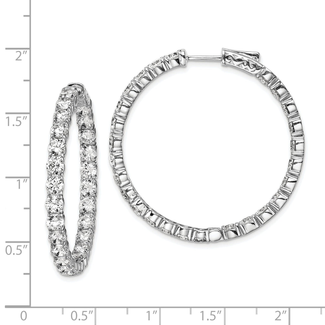 Sterling Silver CZ Hoop Earrings