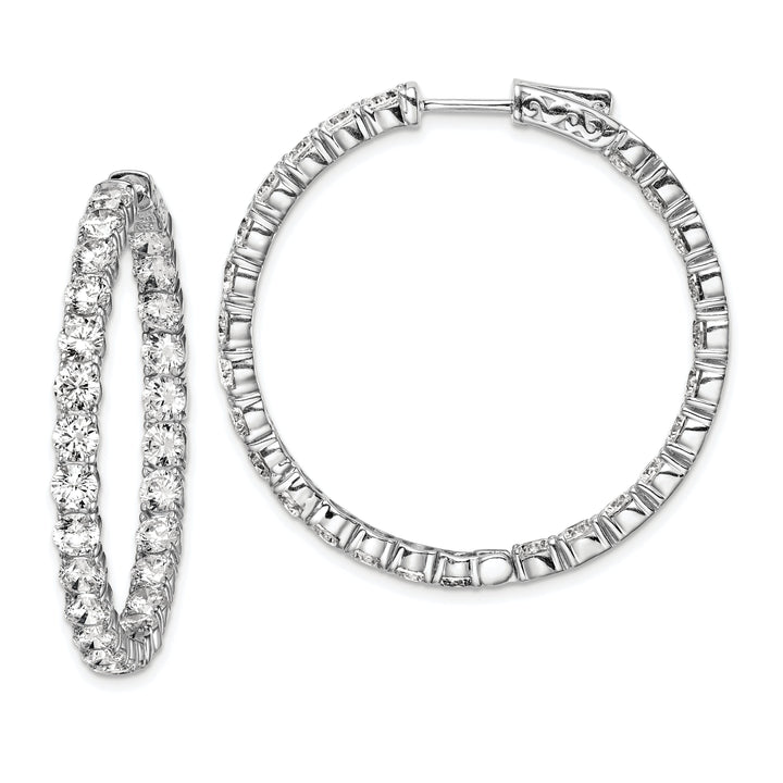 Sterling Silver CZ Hoop Earrings