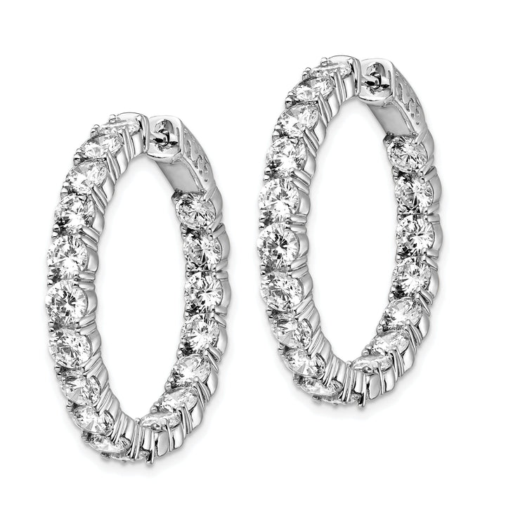 Sterling Silver CZ Hoop Earrings