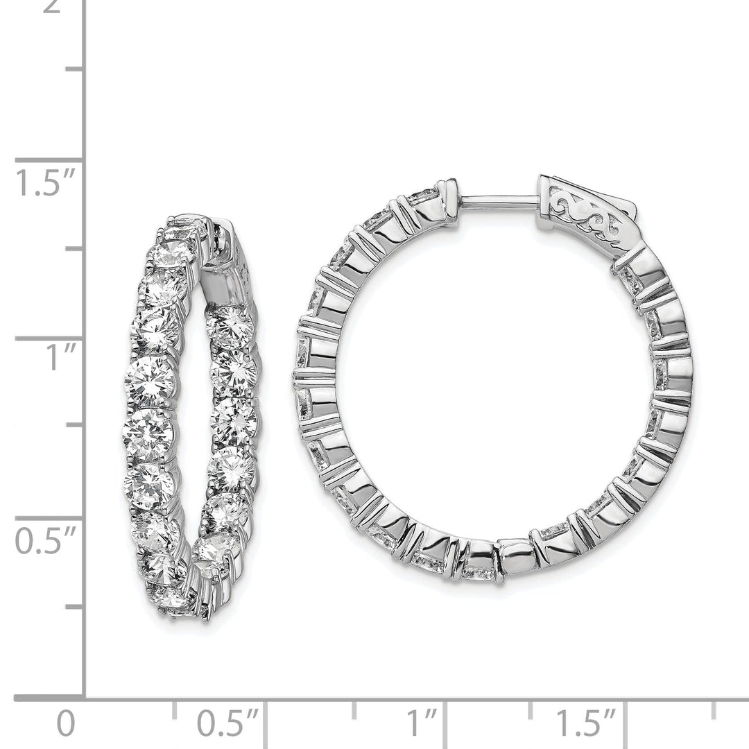 Sterling Silver CZ Hoop Earrings