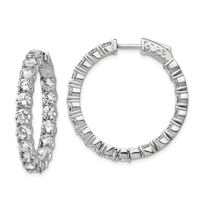 Sterling Silver CZ Hoop Earrings